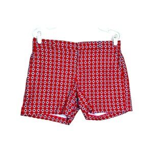 Banana‎ Republic Red Quatrefoil Print Shorts Womens Size 6 Coastal Resort Preppy